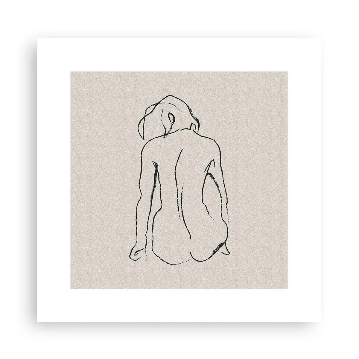 Plakat - Nøgen pige - 30x30 cm
