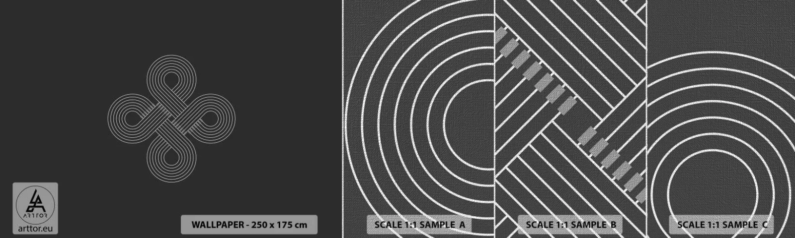 Prøve Fototapet Premium Canvas - I den keltiske ånd - Abstraktion, Stykke, Minimalisme - 100x30 cm