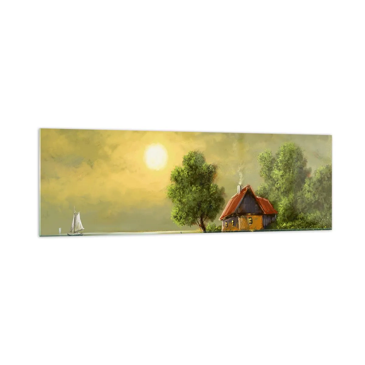 Billede på glas - Smukt, som fra et billede - 160x50 cm
