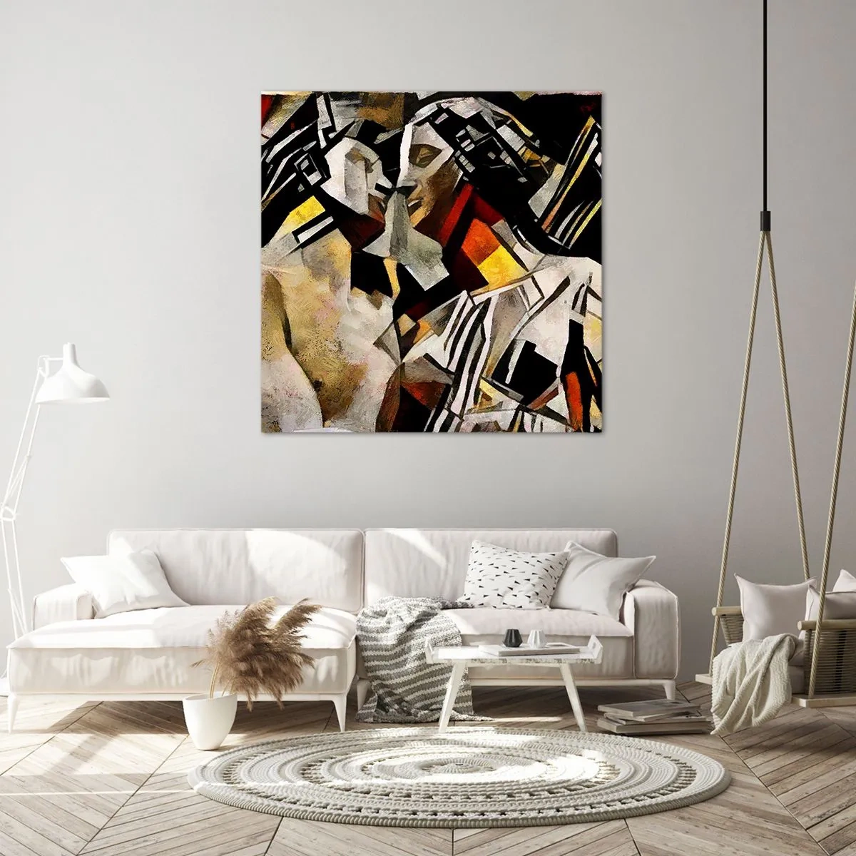 Lærredstryk - Billede på lærred - Statuesk kys - 40x40 cm