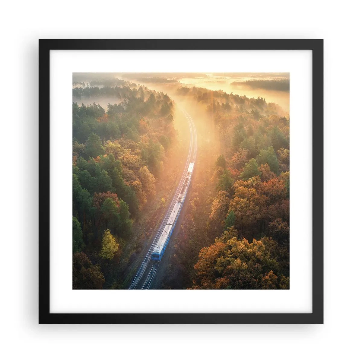 Plakat i sort ramme - Efterårsrejse - 40x40 cm