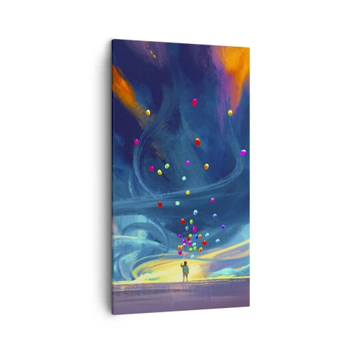 Lærredstryk - Billede på lærred - På en blå vind - 45x80 cm