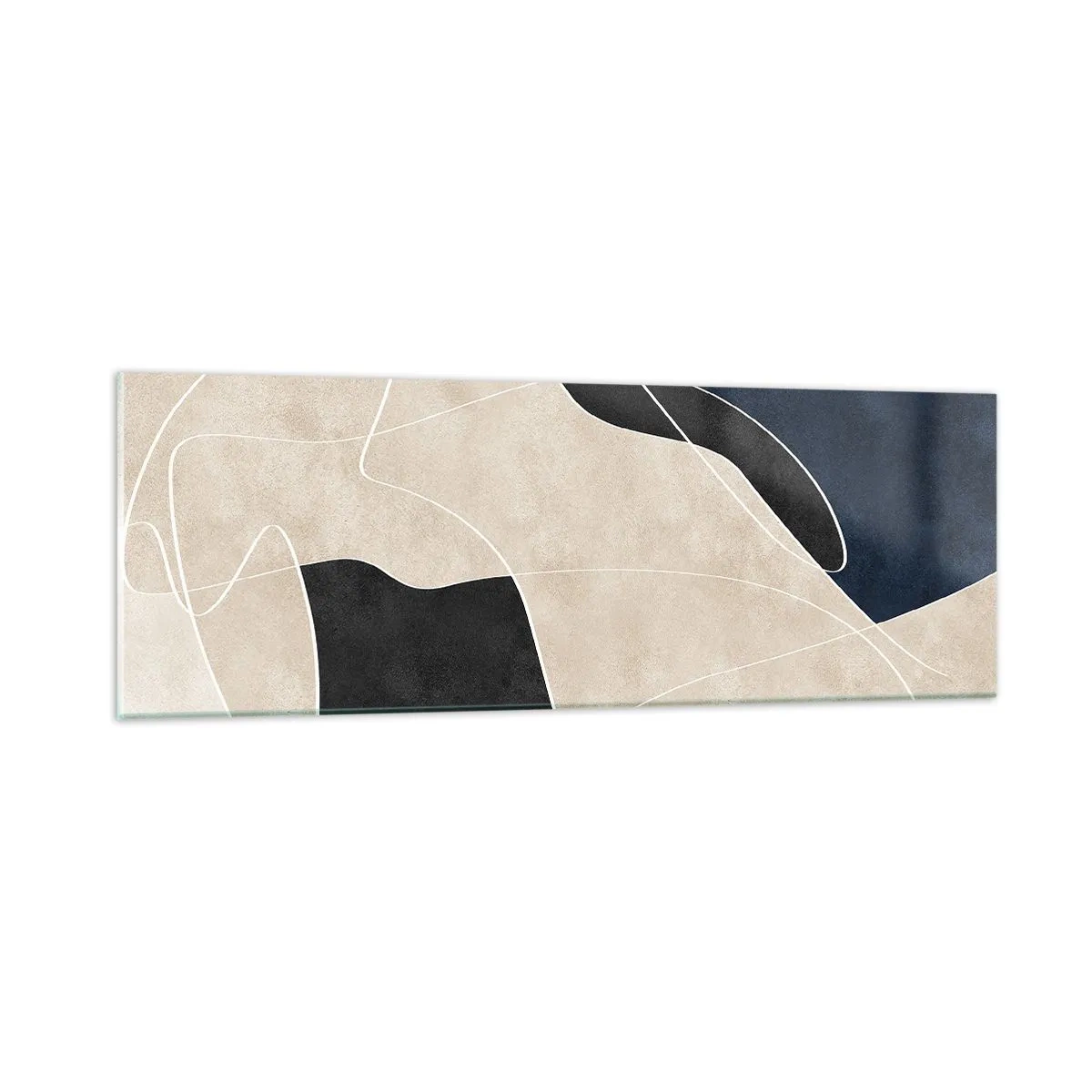Billede på glas - Abstrakt komposition - kontrast af farver - 90x30 cm