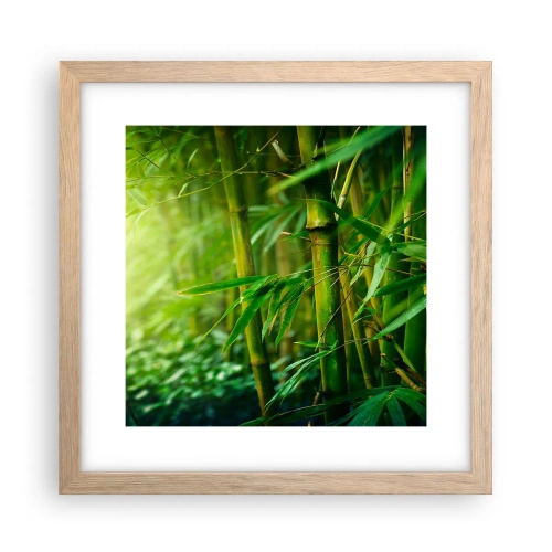 Plakat i ramme af lyst egetræ - Lær selve det grønne at kende - 30x30 cm
