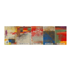 Prøve Fototapet Selvklæbende Deluxe Sticker - Geometri af farver - Abstraktion, Stykke, Maleri - 100x30 cm