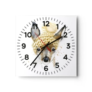 Vægur, Uret - Til vinter i en sneklædt skov - 30x30 cm