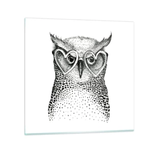 Billede på glas - Klogt og med kærlighed - 50x50 cm