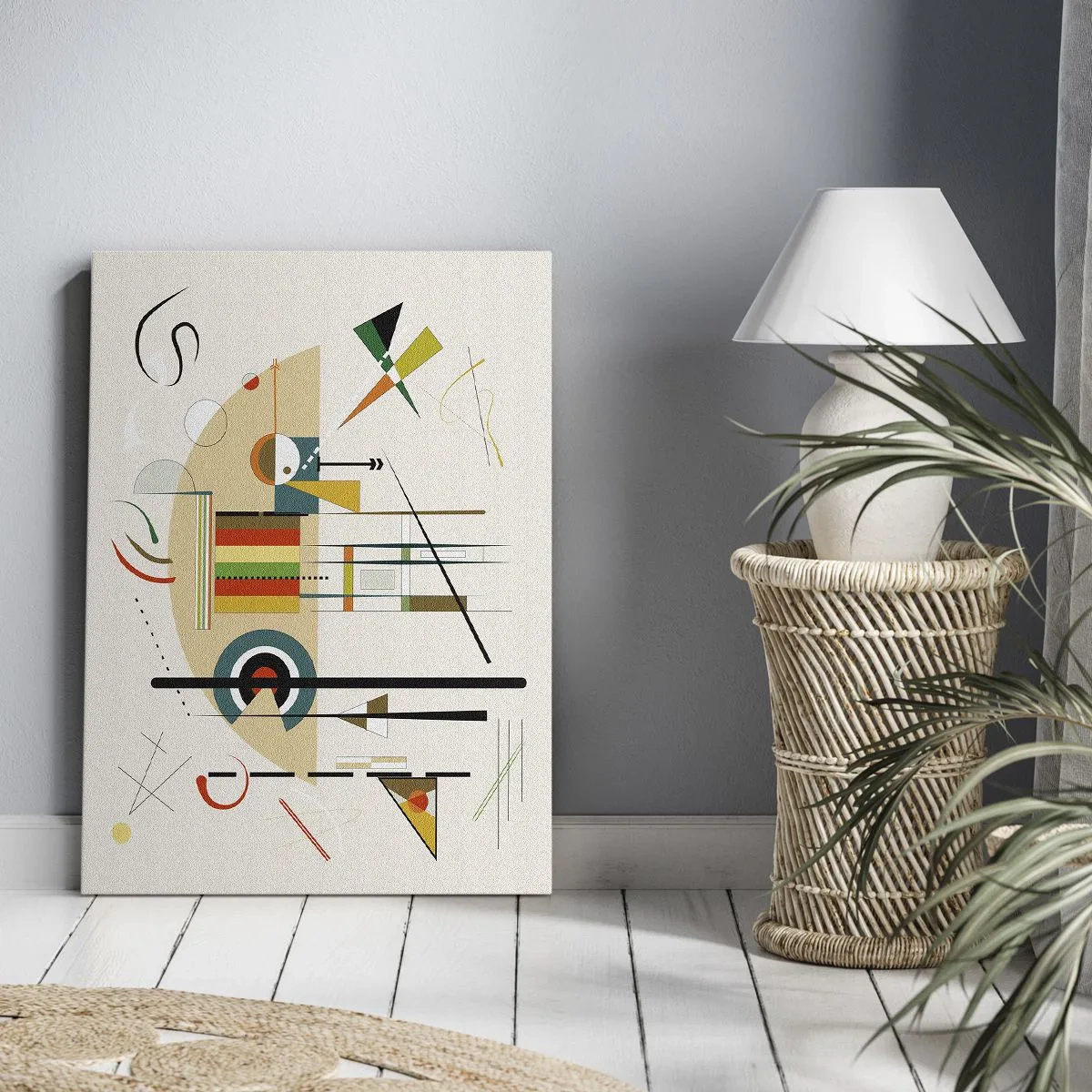 Lærredstryk - Billede på lærred - Og verden griner - 45x80 cm