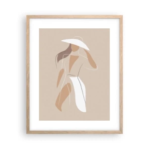 Plakat i ramme af lyst egetræ - Mode er sjovt - 40x50 cm