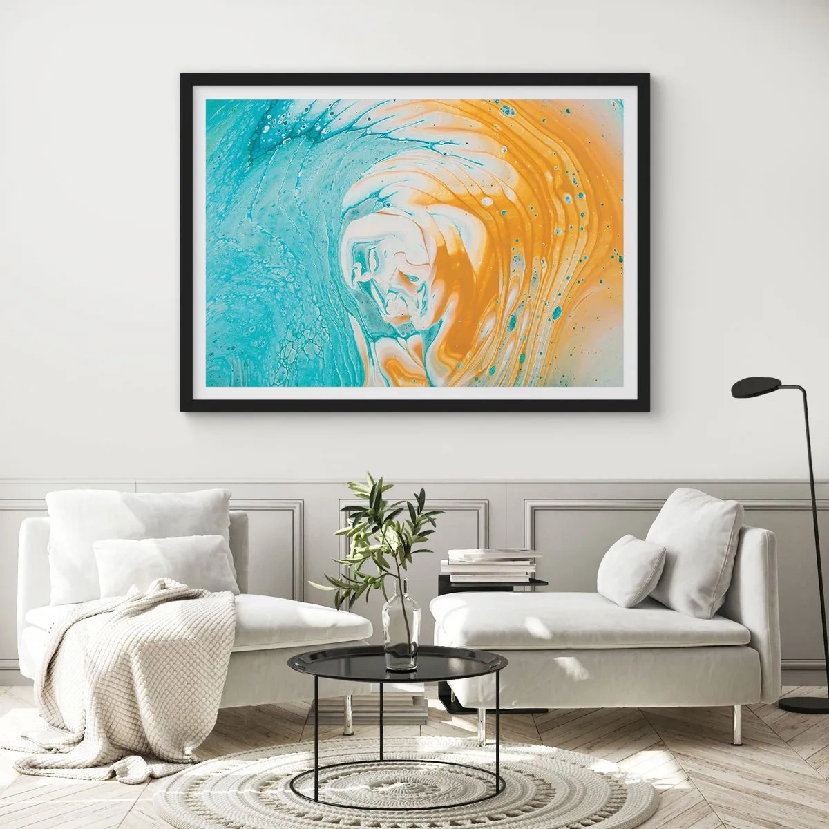 Plakat i sort ramme - Pastel hvirvel - 50x40 cm