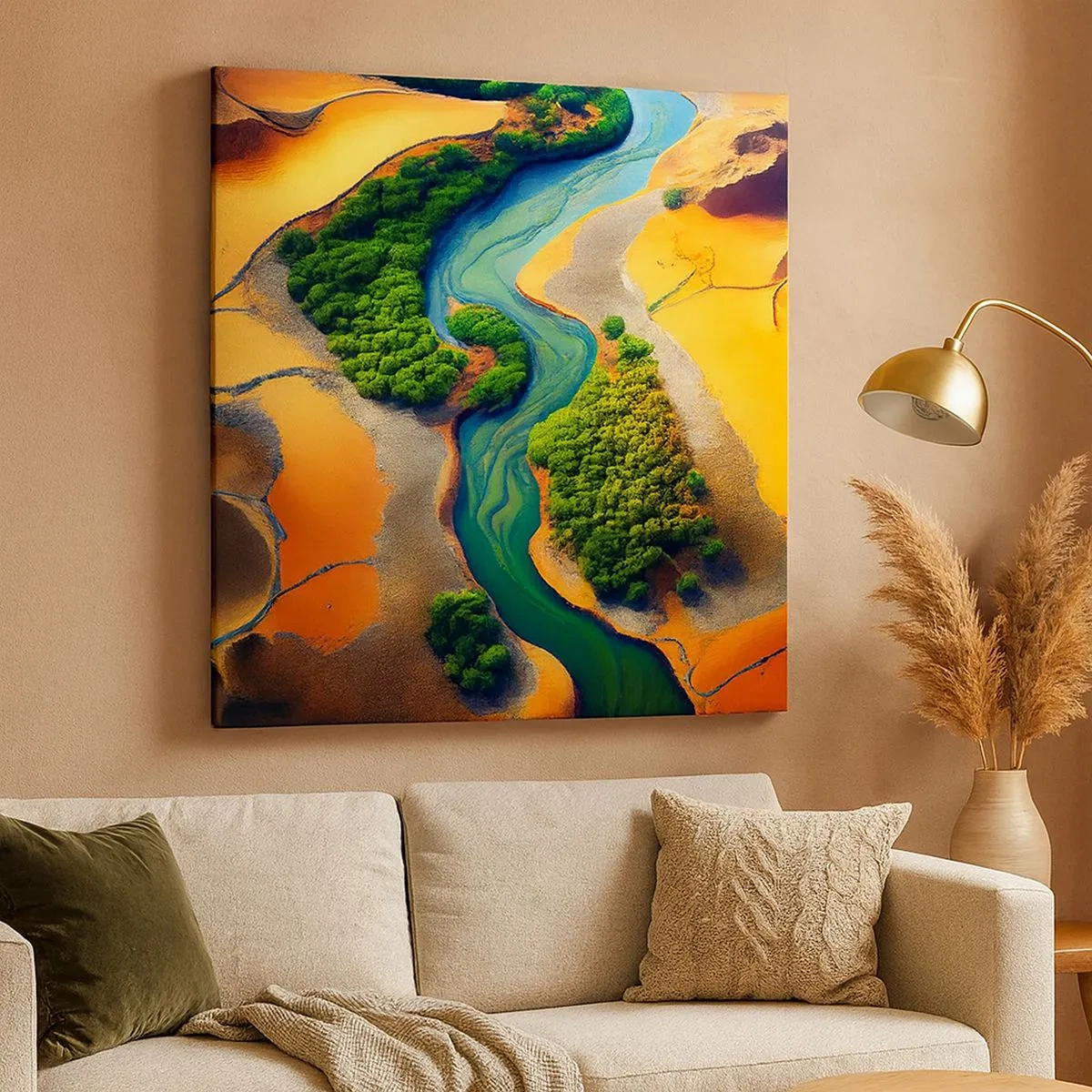 Lærredstryk - Billede på lærred - Livgivende flod - 30x30 cm