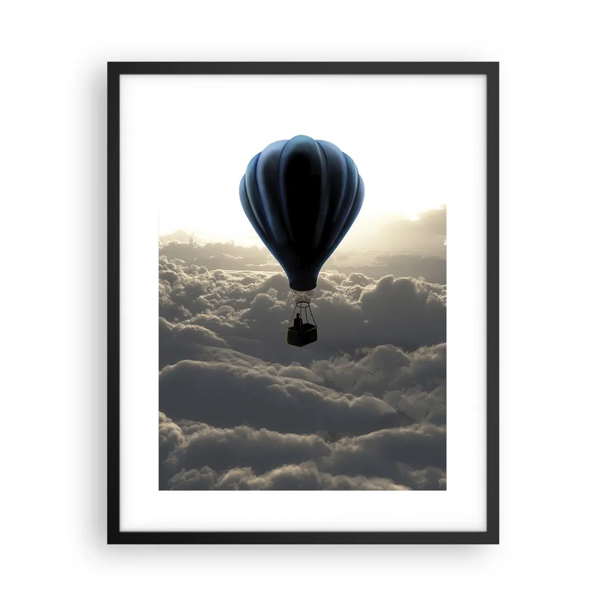 Plakat i sort ramme - Vandringsmand over skyerne - 40x50 cm