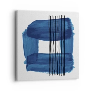 Lærredstryk - Billede på lærred - Blå-sort sammensætning - 40x40 cm