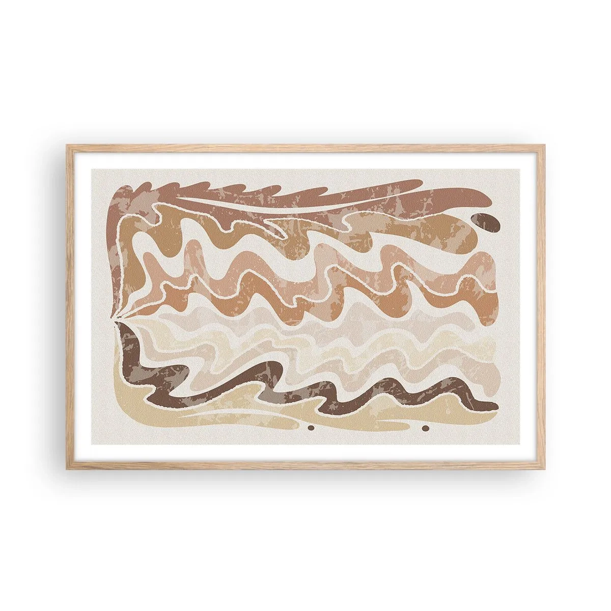 Plakat i ramme af lyst egetræ - God energi - gode følelser - 91x61 cm