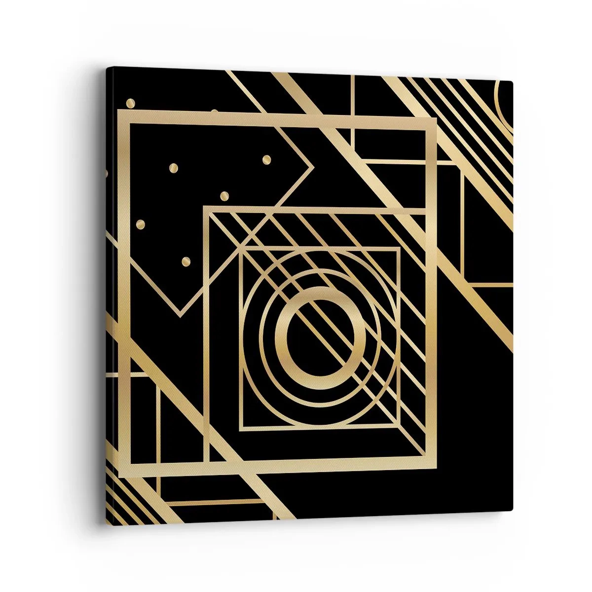 Lærredstryk - Billede på lærred - Gylden geometri - 40x40 cm