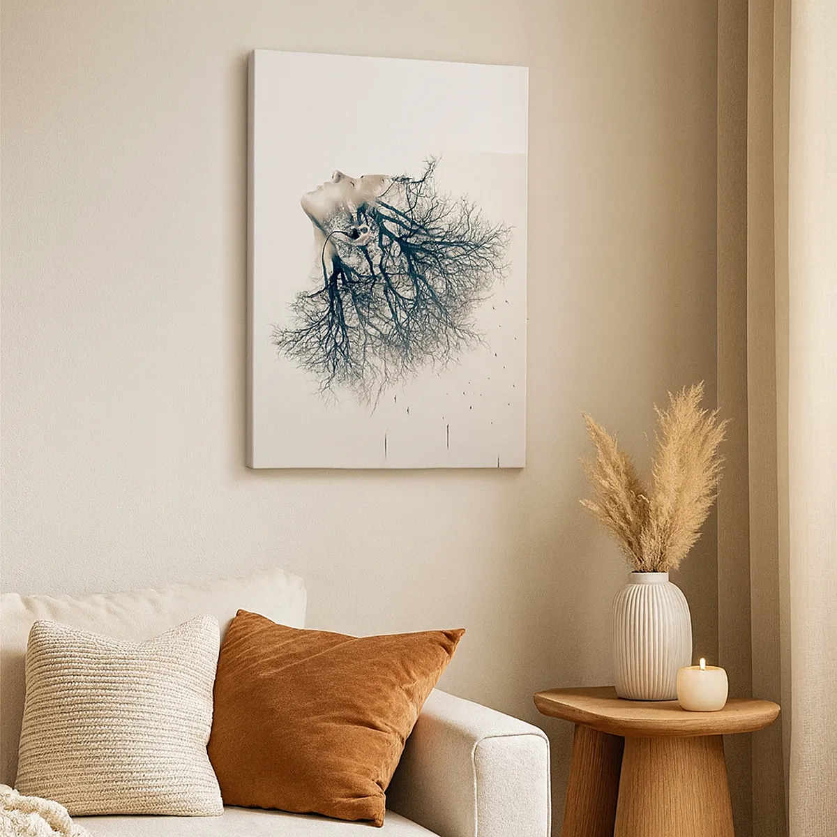 Lærredstryk - Billede på lærred - Lyttede til træets hvisken - 50x70 cm