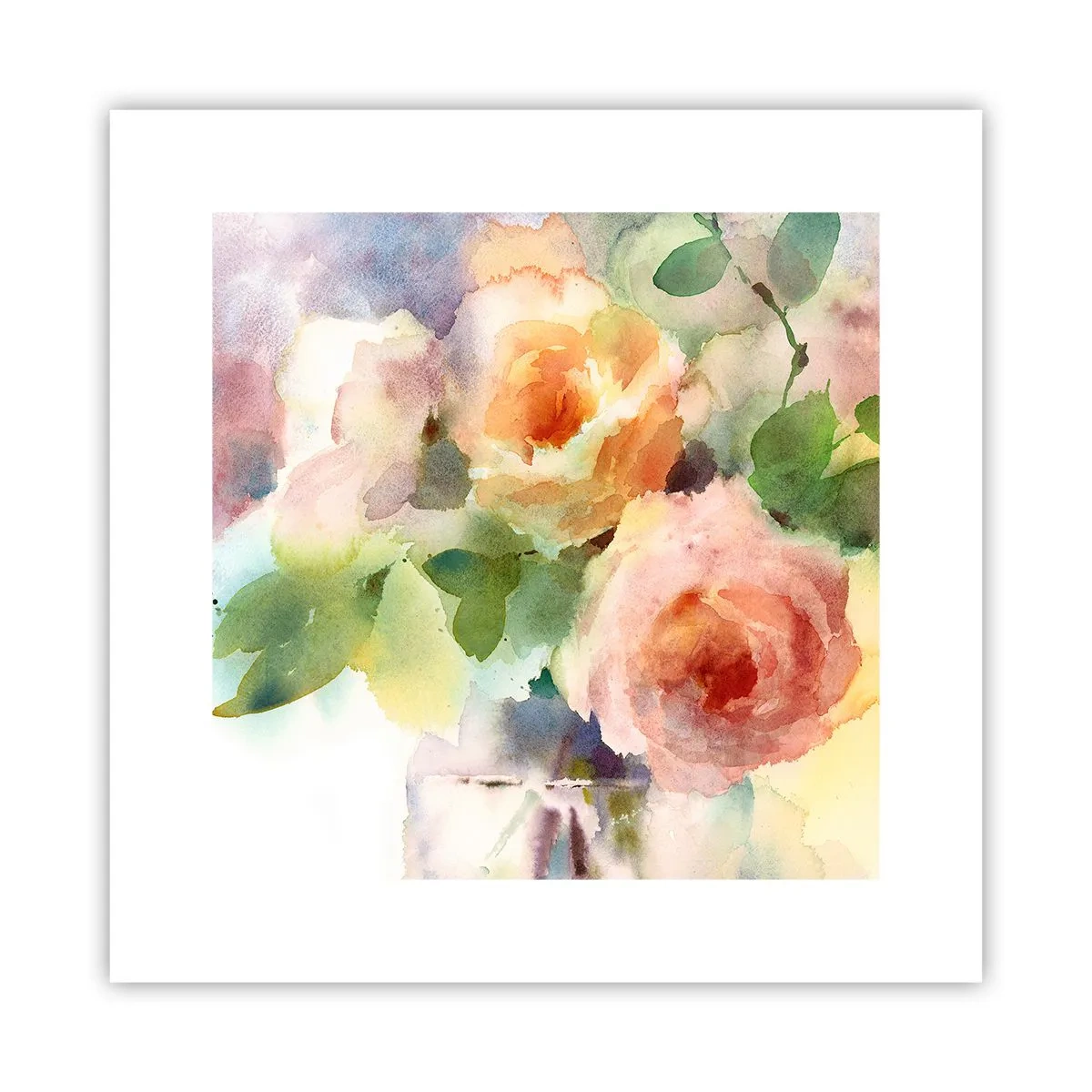 Plakat - Delikat som akvarelfarve - 30x30 cm