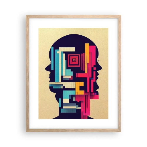 Plakat i ramme af lyst egetræ - Nye slips - 40x50 cm