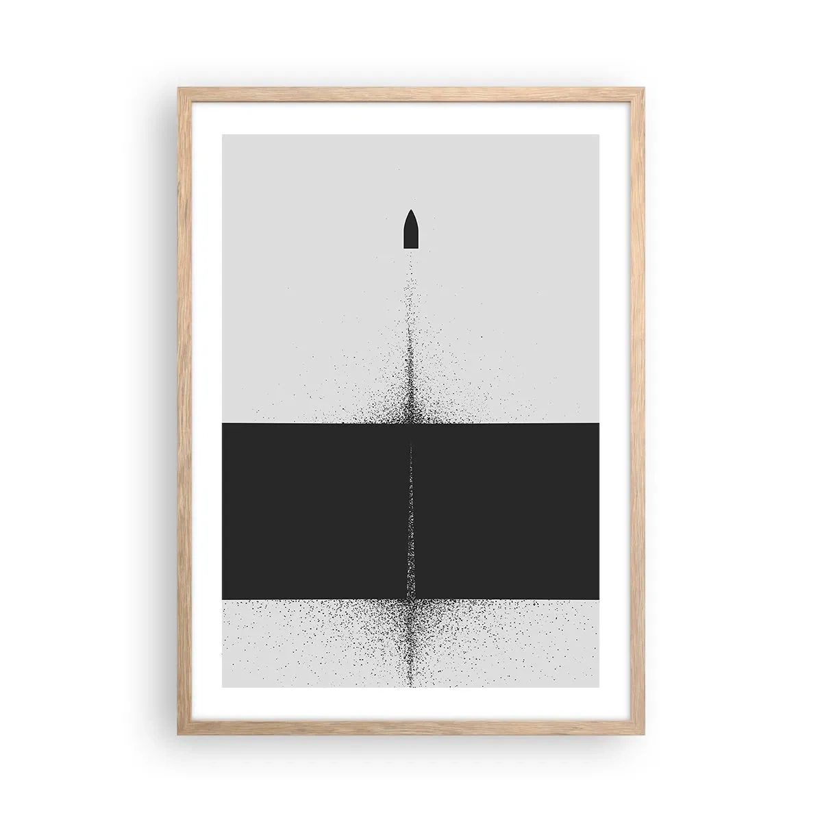 Plakat i ramme af lyst egetræ - Lige til sagen - 50x70 cm