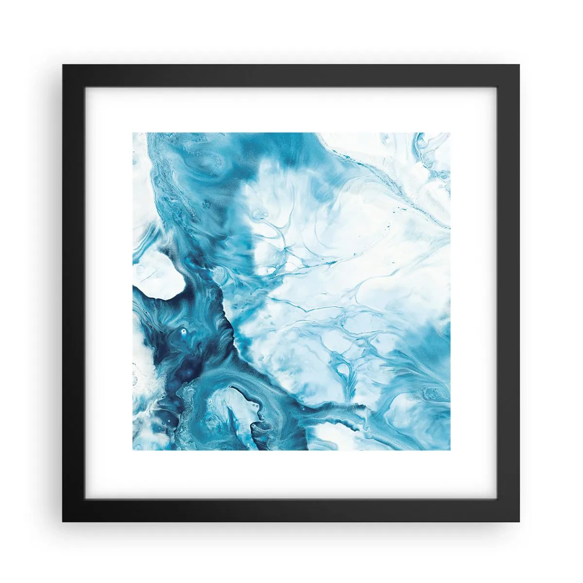 Plakat i sort ramme - Blå koncert - 30x30 cm