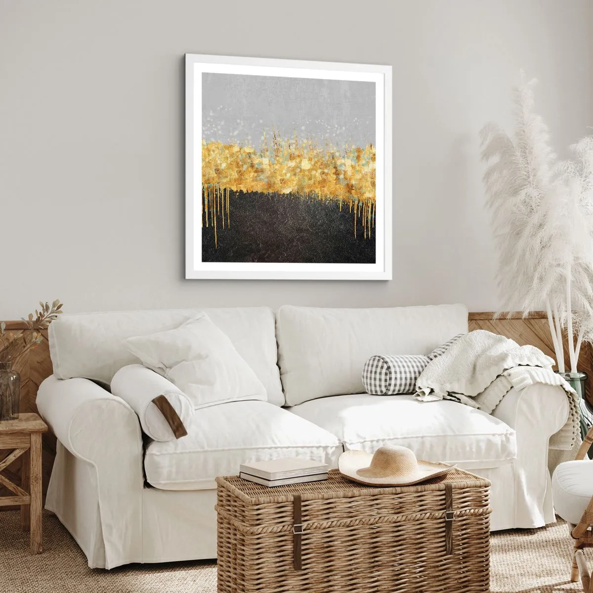 Plakat i hvid ramme - Indad og opad - 60x60 cm