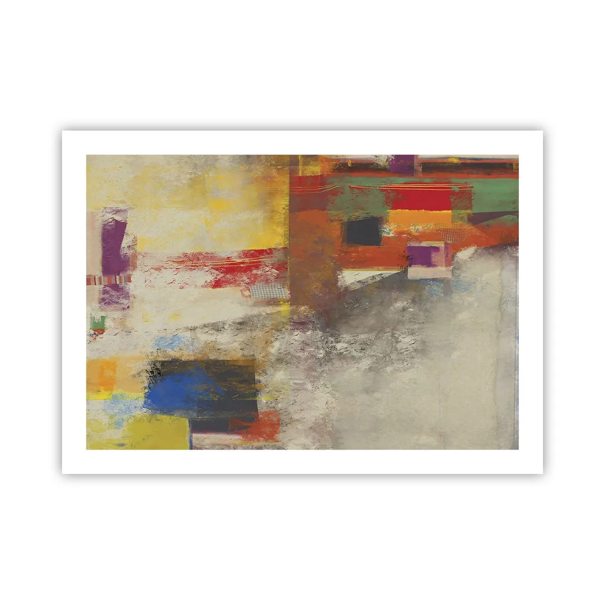 Plakat - Geometri af farver - 70x50 cm