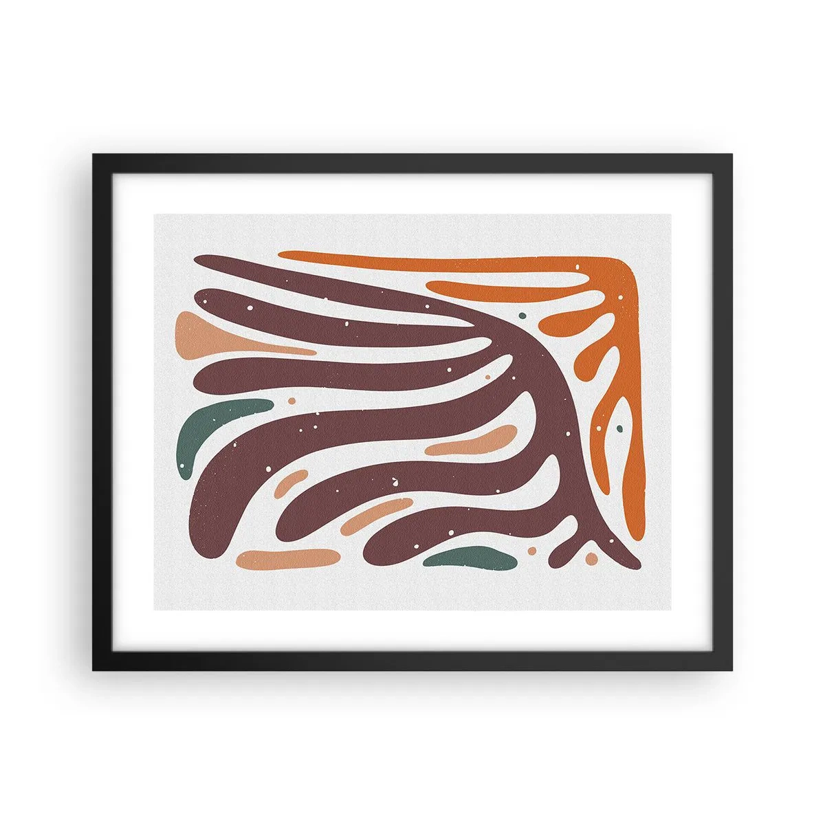 Plakat i sort ramme - Strålende organisk komposition - 50x40 cm