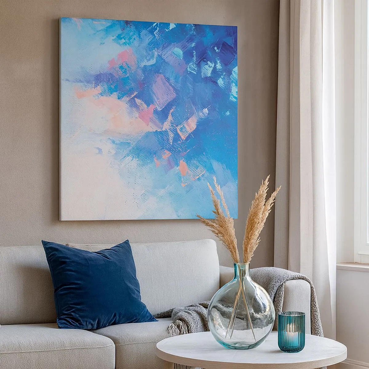 Lærredstryk - Billede på lærred - Vinter abstraktion - 30x30 cm