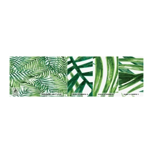 Prøve Fototapet Selvklæbende Deluxe Sticker - Under det grønne baldakin - Abstraktion, Palmeblad, Kokospalme - 100x30 cm