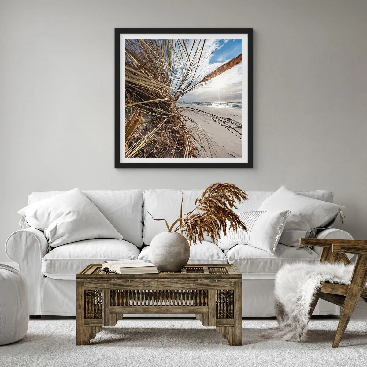 Plakat i sort ramme - Et møde mellem elementerne - 30x30 cm