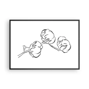 Plakat i sort ramme - Bomuld ned - 100x70 cm