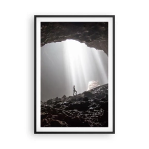 Plakat i sort ramme - Lysende grotte - 61x91 cm
