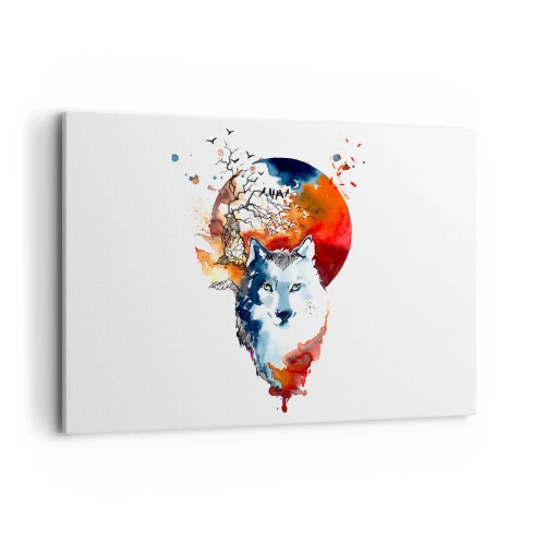 Lærredstryk - Billede på lærred - Næse til næse med natten - 100x70 cm