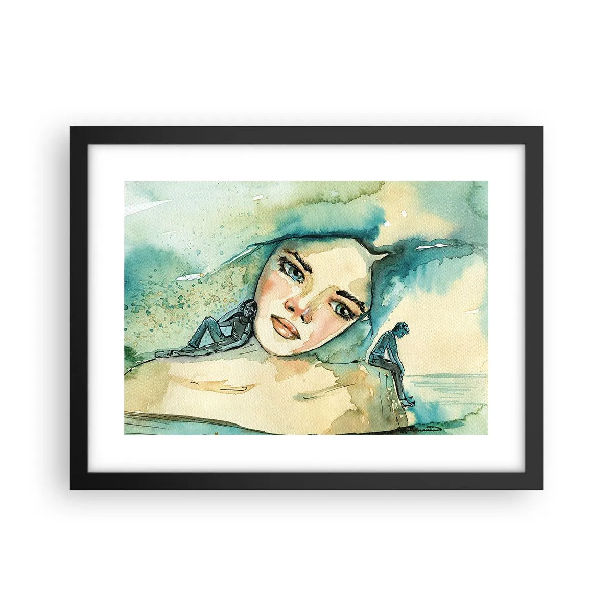 Plakat i sort ramme - Am I blue? - 40x30 cm