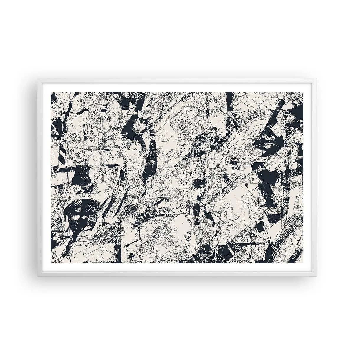 Plakat i hvid ramme - Modsætningernes gennemtrængning - 100x70 cm