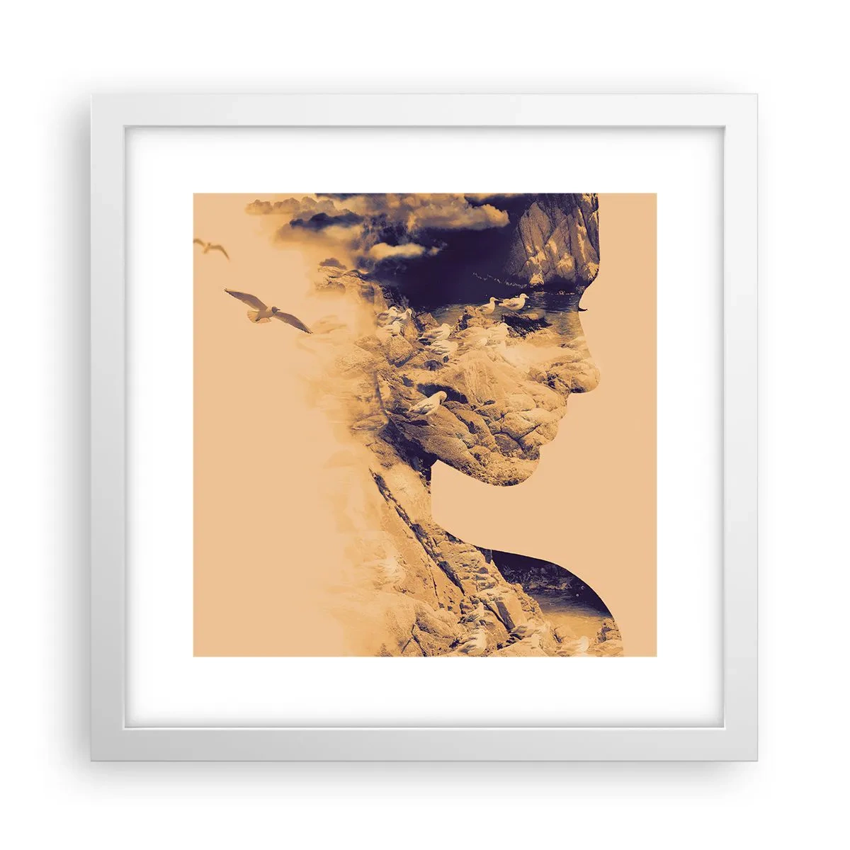 Plakat i hvid ramme - Smuk af natur - 30x30 cm