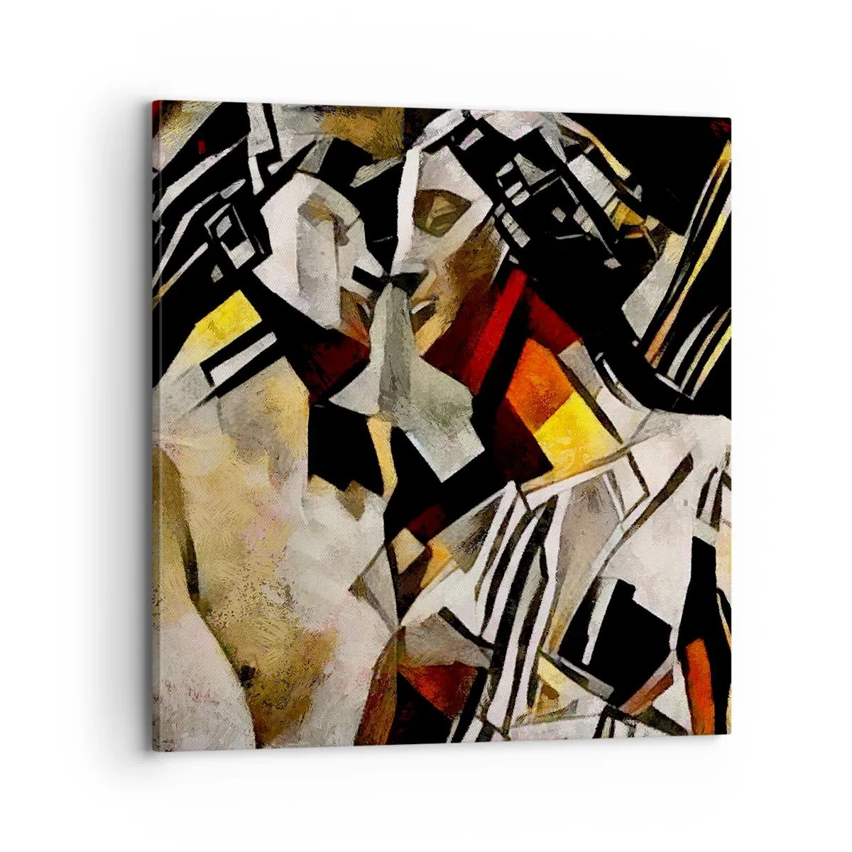 Lærredstryk - Billede på lærred - Statuesk kys - 70x70 cm