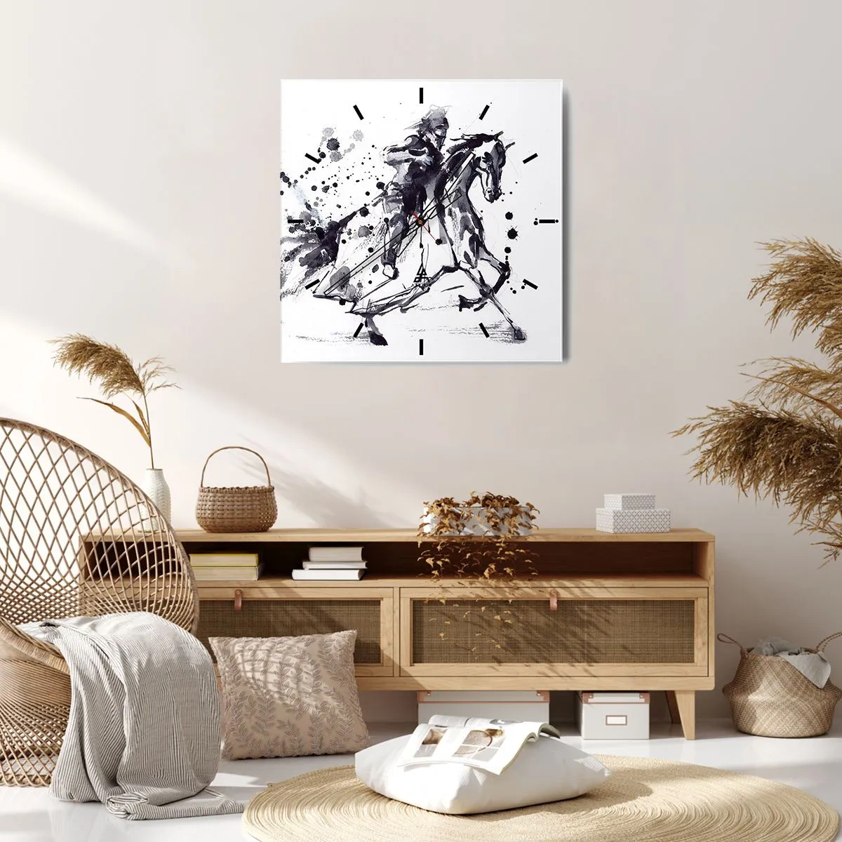 Vægur, Uret - Sort ridder - 40x40 cm