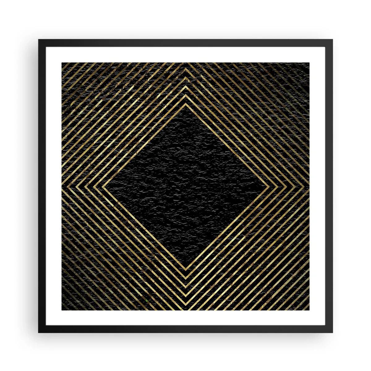 Plakat i sort ramme - Geometri i glamour-stil - 60x60 cm