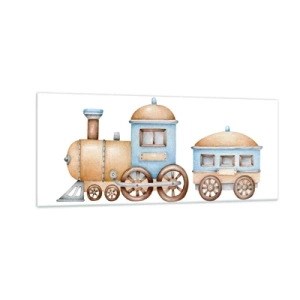 Billede på glas - Stående på stationen... - 100x40 cm