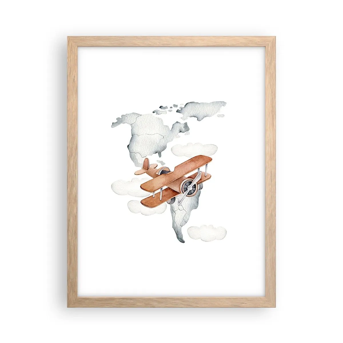 Plakat i ramme af lyst egetræ - I den banebrydende ånd - 30x40 cm