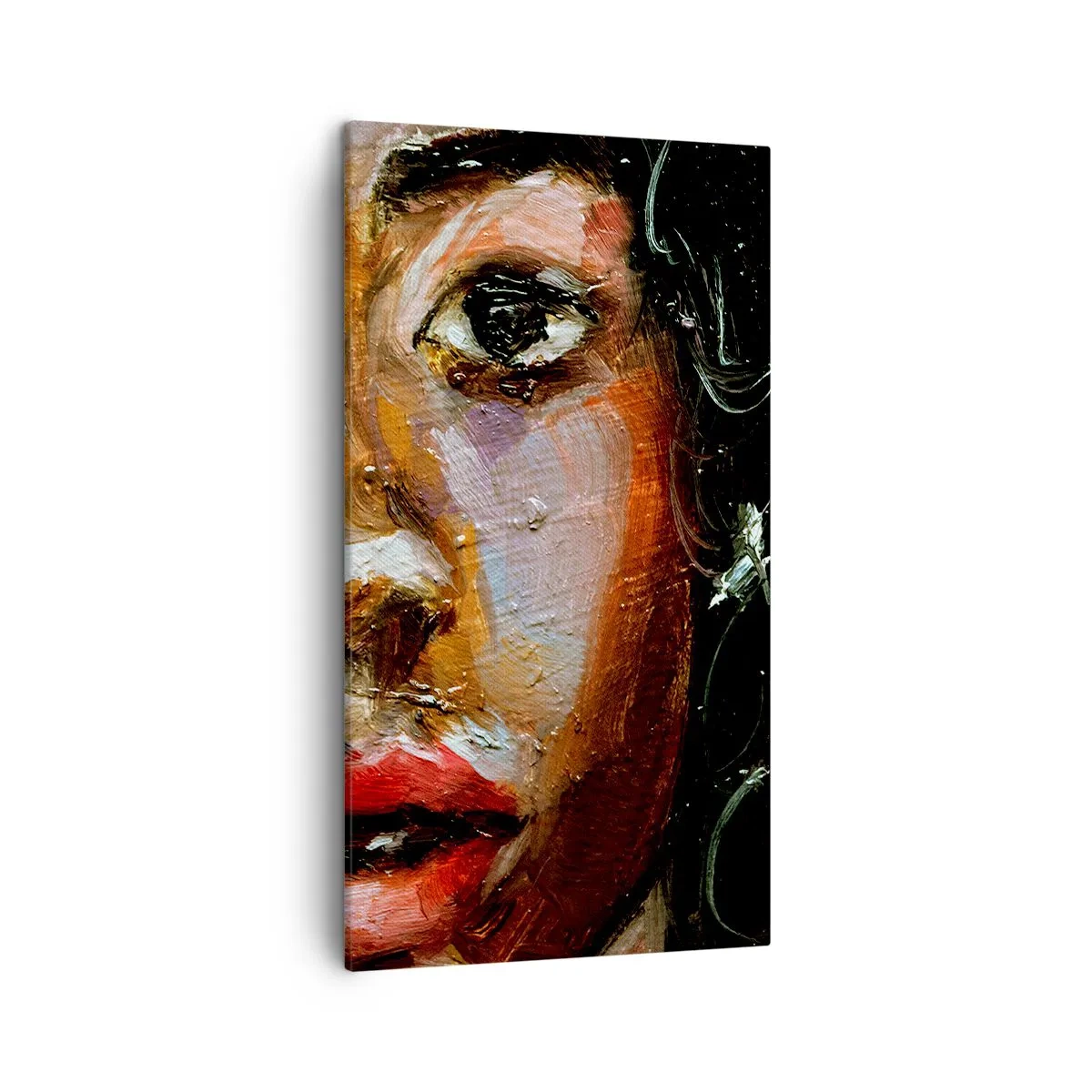 Lærredstryk - Billede på lærred - Sort og glitter - 45x80 cm