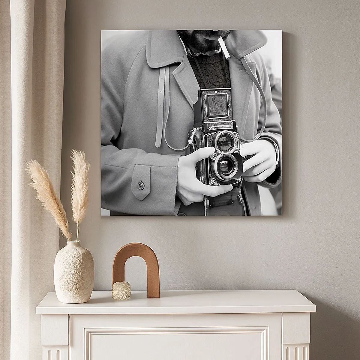 Lærredstryk - Billede på lærred - I retro stil - 30x30 cm