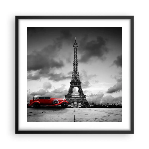 Plakat i sort ramme - For ikke så længe siden i Paris - 50x50 cm