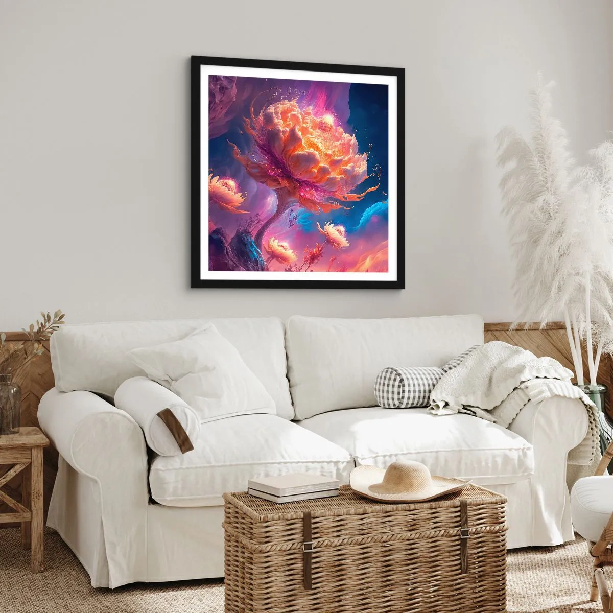 Plakat i sort ramme - En anden verden - 60x60 cm