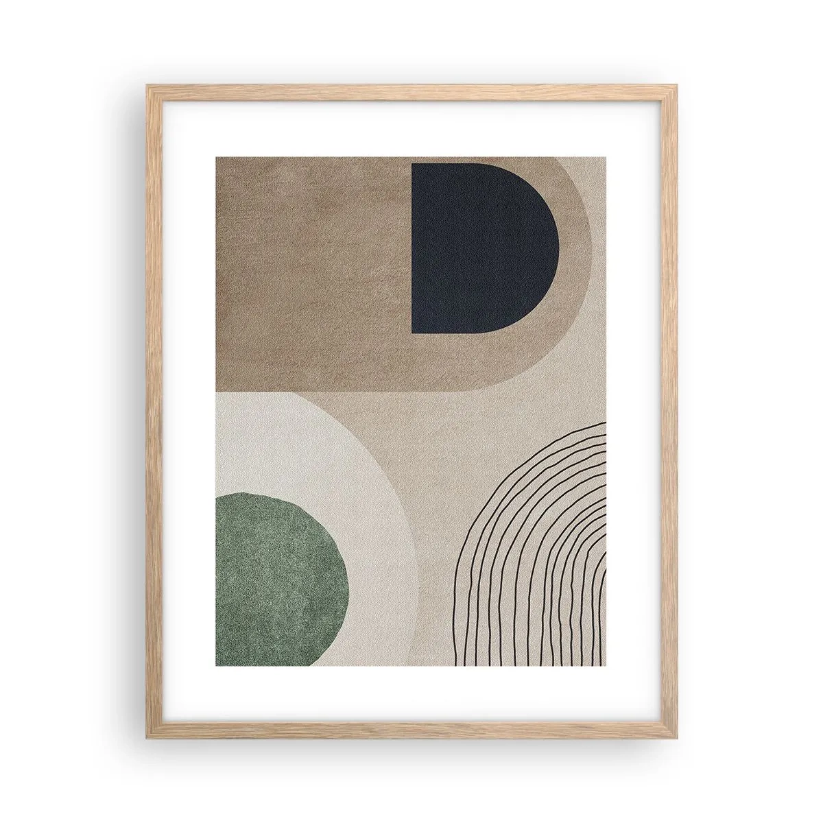 Plakat i ramme af lyst egetræ - Blidheden i en oval - 40x50 cm