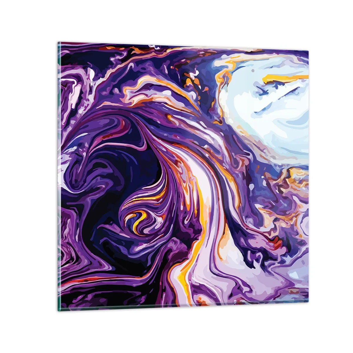 Billede på glas - Rummets bøjning i lilla - 40x40 cm