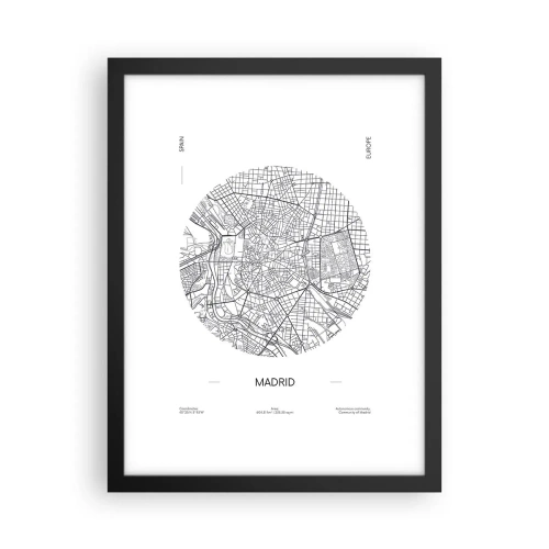 Plakat i sort ramme - Madrids anatomi - 30x40 cm