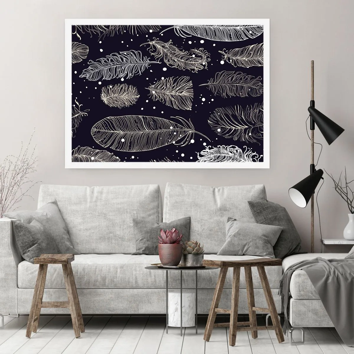Plakat - Fjerede blonder - 91x61 cm