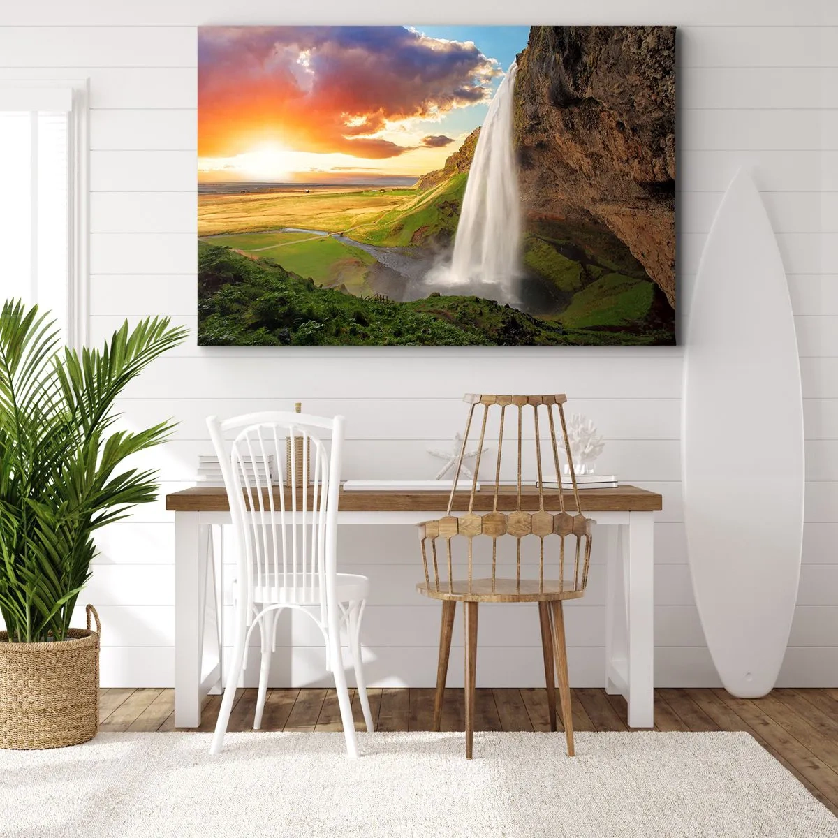 Lærredstryk - Billede på lærred - Den islandske sommers fylde - 100x70 cm